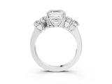 White gold Asscher Cut Diamond Five-Stone Prong Set White Gold Ring_38