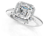 White gold Asscher Cut Diamond Halo Engagement Ring with Split Shank and Four-Prong Setting_53