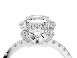 White gold Asscher Cut Diamond Halo Pave Band with Four-Prong Setting_19