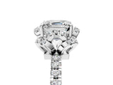 White gold Asscher Cut Diamond Halo Pave Band with Four-Prong Setting_20
