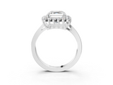 White gold Asscher Cut Diamond Halo Ring with Round Brilliant Halo and Solitaire Band_55