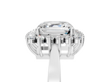 White gold Asscher Cut Diamond Halo Ring with Round Brilliant Halo and Solitaire Band_59