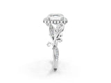 White gold Asscher Cut Diamond Halo Ring with Vintage Split Shank and Four-Prong Setting_60
