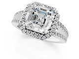 White gold Asscher Cut Diamond Halo Split Shank Engagement Ring_41