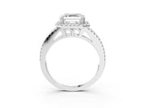 White gold Asscher Cut Diamond Halo Split Shank Engagement Ring_43