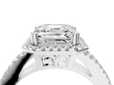 White gold Asscher Cut Diamond Halo Split Shank Engagement Ring_44