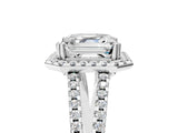 White gold Asscher Cut Diamond Halo Split Shank Engagement Ring_45
