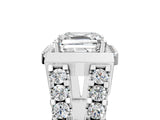 White gold Asscher Cut Diamond Halo Split Shank Prong Set Ring_12