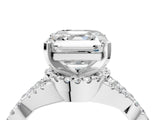 White gold Asscher Cut Diamond  Halo Twist Band Solitaire Prong Setting Ring_27