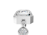 White gold Asscher Cut Diamond Milgrain Marquise Band with Prong Setting_10