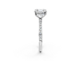 White gold Asscher Cut Diamond Pavé Band Ring with Four-Prong Setting_25