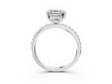 White gold Asscher Cut Diamond Pavé Band Ring with Four-Prong Setting_26