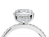 White gold Asscher Cut Diamond Pavé Band Ring with Four-Prong Setting_27