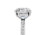 White gold Asscher Cut Diamond Pavé Band Ring with Four-Prong Setting_28