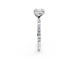 White gold Asscher Cut Diamond Pavé Band Solitaire with Four-Prong Setting_17