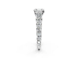 White gold Asscher Cut Diamond Pavé Band Solitaire with Four-Prong Setting_18