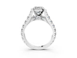 White gold Asscher Cut Diamond Pavé Band Solitaire with Four-Prong Setting_19