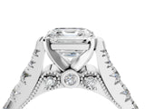 White gold Asscher Cut Diamond Pavé Band Solitaire with Four-Prong Setting_20