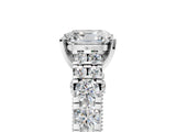 White gold Asscher Cut Diamond Pavé Band Solitaire with Four-Prong Setting_21