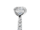 White gold Asscher Cut Diamond Pavé Band Solitaire with Four-Prong Setting_25