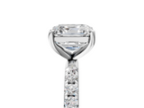 White gold Asscher Cut Diamond Pavé Band Solitaire with Four-Prong Setting_37