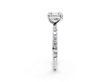 White gold Asscher Cut Diamond Pavé Band Solitaire with Four-Prong Setting_39