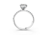 White gold Asscher Cut Diamond Pavé Band Solitaire with Four-Prong Setting_6