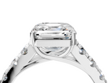 White gold Asscher Cut Diamond Pavé Band Solitaire with Four-Prong Setting_7