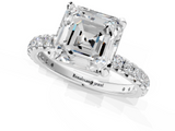 White gold Asscher Cut Diamond Pavé Band with Four-Prong Setting_29