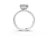 White gold Asscher Cut Diamond Pavé Band with Four-Prong Setting_30