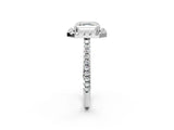 White gold Asscher Cut Diamond Pavé Halo Ring with Four-Prong Setting_37