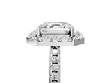 White gold Asscher Cut Diamond Pavé Halo Ring with Four-Prong Setting_40