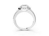 White gold Asscher Cut Diamond Pavé Halo Ring with Four-Prong Setting_42