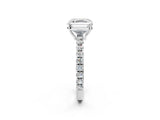 White gold Asscher Cut Diamond Pavé Solitaire Engagement Ring with Four-Prong Setting_90