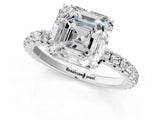 White gold Asscher Cut Diamond Pavé Solitaire Engagement Ring with Four-Prong Setting_91