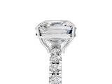 White gold Asscher Cut Diamond Pavé Solitaire Engagement Ring with Four-Prong Setting_95