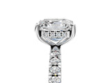 White gold Asscher Cut Diamond Pave Band Solitaire Ring with Four-Prong Setting_45
