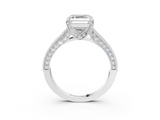 White gold Asscher Cut Diamond Pave Band with Four-Prong Setting_26
