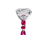 White gold Asscher Cut Diamond Ring with Marquise and Round with Garnet side stone Side Stones and Four-Prong Setting_41