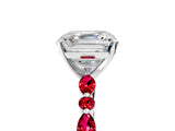 White gold Asscher Cut Diamond Ring with Marquise and Round with Ruby side stone Side Stones and Four-Prong Setting_53