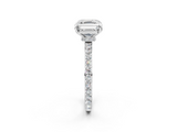 White gold Asscher Cut Diamond Ring with Pavé Band and Four-Prong Setting_32