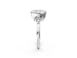 White gold Asscher Cut Diamond Ring with Side Stones and Four-Prong Setting_66