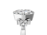 White gold Asscher Cut Diamond Ring with Side Stones and Four-Prong Setting_68