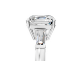 White gold Asscher Cut Diamond Ring with Tapered Baguette Side Stones in Four-Prong Setting_8