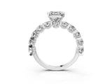 White gold Asscher Cut Diamond Side Stone Engagement Ring with Four-Prong Setting_33