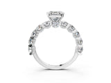 White gold Asscher Cut Diamond Side Stone Engagement Ring with Four-Prong Setting_39