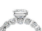 White gold Asscher Cut Diamond Side Stone Engagement Ring with Four-Prong Setting_40