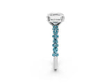 White gold Asscher Cut Diamond Side Stone Solitaire Ring with Round with Blue Topaz side stone and Four-Prong Setting_14