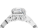 White gold Asscher Cut Diamond Solitaire Celtic Knot Ring with Four-Prong Setting_61