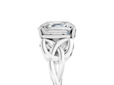 White gold Asscher Cut Diamond Solitaire Celtic Knot Ring with Four-Prong Setting_62